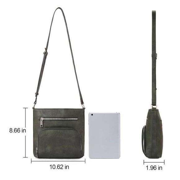 Crossbody Purse for Women Multi Pockets Bag Vegan Leather Small Shoulder Handbag - Picture 5 of 5